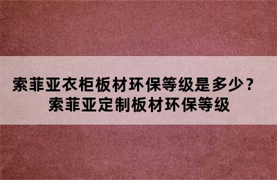 索菲亚衣柜板材环保等级是多少？ 索菲亚定制板材环保等级